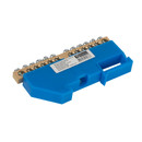 Шина нулевая 12 отверстий, изолятор на DIN-рейку синий, 6х9 мм_3