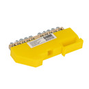 Шина нулевая 10 отверстий, изолятор на DIN-рейку желтый, 6х9 мм_3