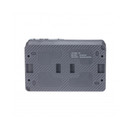 Блок выключателя двухклавишный и розетка с крышкой AtlasDesign антрацит IP54 Systeme Electric