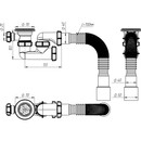 Сифон для душевого поддона Aquant 1 1/2"х40 регулируемый с гибкой трубой 40х40/50