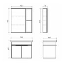 Тумба подвесная Comforty Соло 70 дуб тёмно коричневый с раковиной Адриана 70_3