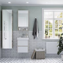 Шкаф пенал подвесной Акватон Сканди 40 дуб верона/белый глянец_3