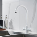 Смеситель для кухни с подлючением к фильтру Shevanik белый S128C_3