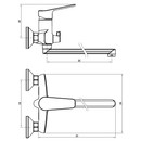 Смеситель для ванны Voda с лейкой и шлангом хром SPO31_3