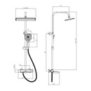 Душевая система с тропическим душем с термостатом Esko Mistral хром
