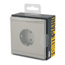 Розетка одноместная с заземлением Forte&Piano сталь IP20 IEK_3