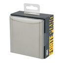 Розетка одноместная с заземлением со шторками и крышкой Forte&Piano сталь IP44 IEK_3