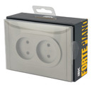 Розетка двухместная без заземления Forte&Piano сталь IP20 IEK_3