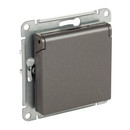 Механизм розетки с заземлением со шторками и крышкой AtlasDesign мокко IP20 Systeme Electric