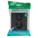 Розетка двухместная без заземления AtlasDesign базальт IP20 Systeme Electric_3