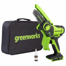Цепная мини пила аккумуляторная Greenworks G24MCS10 24В шина 10 см
