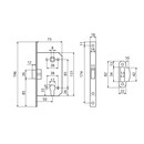 Защелка межкомнатная под цилиндровый механизм хром матовый Аллюр
