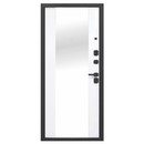 Дверь входная металлическая с зеркалом Ferroni Флорида эмалит черный кварц\эмалит белый 860мм правая_3