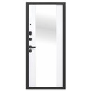 Дверь входная металлическая с зеркалом Ferroni Флорида эмалит черный кварц\эмалит белый 960мм левая_3