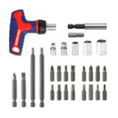 Отвертка-трещотка T-образная с битами 28 предметов Workpro_3