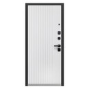 Дверь входная Luxor 2МДФ 3Д Рейка орех американский мокко/эмалит белый 860мм правая_3