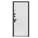 Дверь входная Luxor 2МДФ 3Д Рейка орех американский мокко/эмалит белый 960мм левая_3