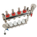 Коллекторная группа Altstream 1" евроконус 3/4" на 4 выхода с расходомерами