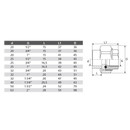 Муфта комбинированная разъемная  TEBO 25х1/2" ВР американка