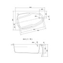 Ванна акриловая Cersanit Joanna 140x90см асимметричная левая_4