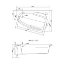 Ванна акриловая Cersanit Joanna 150x95см асимметричная правая_4