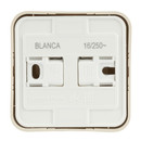 Розетка одноместная накладная с заземлением Blanca бежевая IP20 Systeme Electric