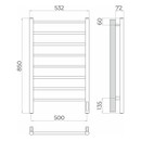 Полотенцесушитель электрический Terminus Аврора П8 500х850