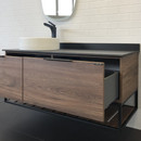 Тумба подвесная Comforty Порто-120-1 c раковиной Comforty 9110 дуб темно-коричневый_4