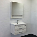 Тумба подвесная Comforty Никосия-70П с раковиной Como 70 дуб белый_4