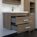 Тумба подвесная Comforty Никосия 70П с раковиной Como 70 дуб темный_4