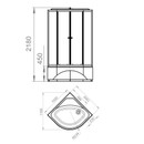 Душевая кабина Domani-spa Delight Slim высокий поддон 100х100см стекло матовое 4мм_4