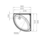 Душевая кабина Domani-spa Simple высокий поддон 90х90см стекло матовое 5мм_4