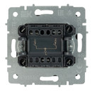 Механизм выключателя двухклавишный Brite сталь IP20 IEK_4