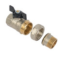 Кран шаровый со сгоном LD Pride 1" бабочка с биркой