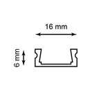 Профиль алюминиевый накладной низкий 16х6 черный 2 м