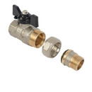 Кран шаровый со сгоном LD Pride 1/2" бабочка с биркой