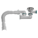 Сифон для душевого поддона Aquant 1 1/2"х40 регулируемый с гибкой трубой 40х40/50