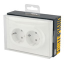 Розетка двухместная с заземлением Forte&Piano белая IP20 IEK_4