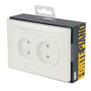 Розетка двухместная без заземления со шторками Forte&Piano белая IP20 IEK_4