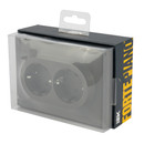 Розетка двухместная с заземлением Forte&Piano серая IP20 IEK_4