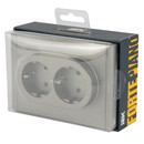 Розетка двухместная с заземлением Forte&Piano сталь IP20 IEK_4