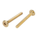 Винт мебельный плоский М6x60 мм латунированный_4