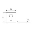 Накладка декоративная квадратная под цилиндровый механизм хром Аллюр
