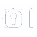 Накладка декоративная квадратная под цилиндровый механизм графит Palladium 