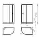 Душевая кабина правая Domani-spa Delight Slim низкий поддон 120х80см стекло матовое 4мм_4