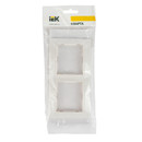 Рамка двухместная горизонтальная Кварта белая IP20 IEK