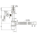 Сифон бутылочный 1 1/4" 40 с гибкой трубой Орио