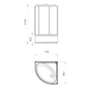 Душевая кабина Comforty высокий поддон 90х90см стекло крезет 4мм_5