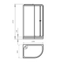 Душевая кабина Comforty левая низкий поддон 120х80см стекло тонированное 4мм