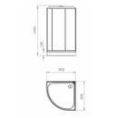 Душевая кабина Comforty низкий поддон 90х90см стекло тонированное 5мм_5